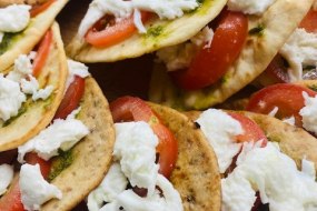 Mozzarella, Tomato and Basil Flatbreads 