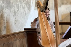 Performing at a church wedding in Stapleford, Wiltshire.