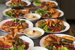 Falafel and mezzeh feast