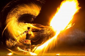 (Impressive fire photo with large fire ball)