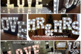 Just4uweddings and Events Hire Light Up Letter Hire Profile 1