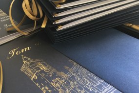 Bespoke gold foil block venue illustration