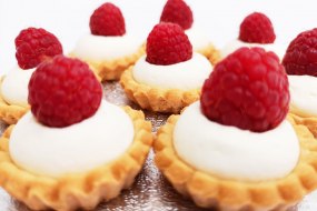 Fresh cream raspberry tarlets