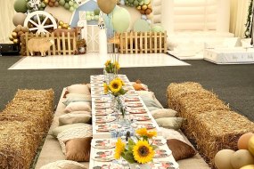 Bespoke Birthday set up with picnic tables 