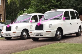 Modern white taxis