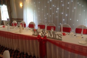 Top Table and Backdrop Razzmatazz Occasions