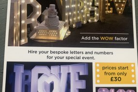 Light Up Your Letters Party Equipment Hire Profile 1