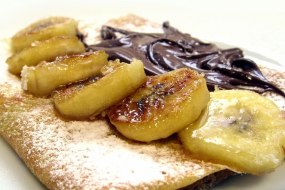 Going banana with melted chocolate 