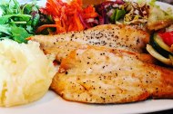 Chargrilled Seabass with salad 