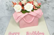 Flower basket cake with all handmade sugar flowers