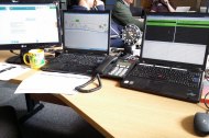 Event medical control desk at a large festival