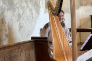 Performing at a church wedding in Stapleford, Wiltshire.