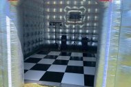 inside silver cube with flooring