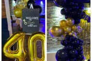 40th birthday black and gold decor 