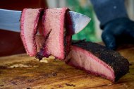 Smoked sliced brisket