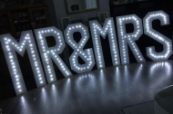 mr & mrs led light up hire £175