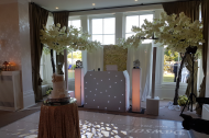 Seaham Hall, Premium White Setup with Custom Heart Gobos