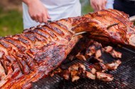 Hog Spit Roast - Our hog spit roast is cooked over traditional hot coals, ensuring an authentic and flavoursome experience.