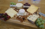 Cheeseboard with condiments & flag labels