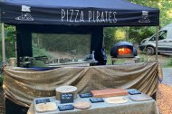 Our wood-fired gazebo set-up - excellent for locations where a van might struggle for access