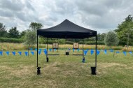 Axe throwing at a wedding