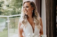 Beautiful bride Grace chose a soft Hollywood wave for her wedding in the Cotswolds