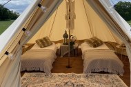 A typical wedding bell tent interior