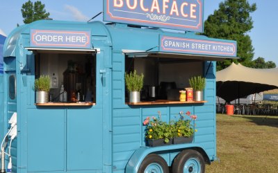 Our beautifully restored horsebox kitchen.