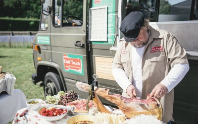 Carving Serrano Ham at a wedding for 130 guests