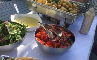 Table layout of typical salads