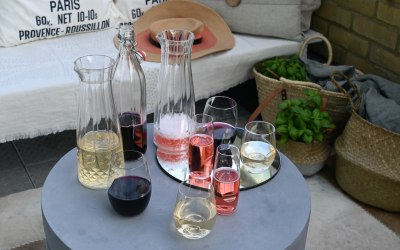 We serve our wines in stylish Govino glassware