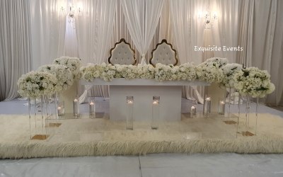 Bride and groom seats with backdrop 