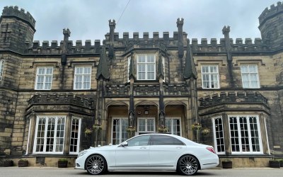 pearlescent white Mercedes S class