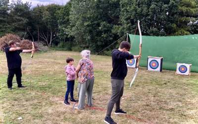 Our setup at Whisby Lakes - public having a go