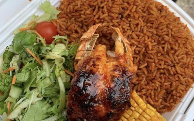 Jollof Rice & Lobster Tail 