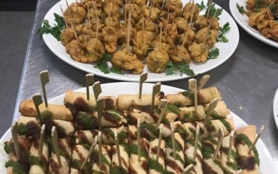 Canapes at conference kitchen