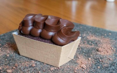 Chocolate fudge loaf with dark chocolate ganache.