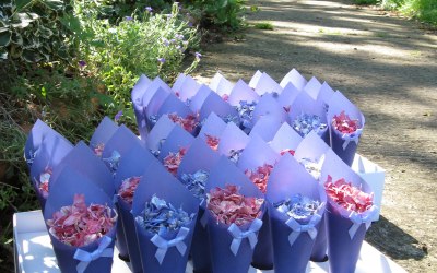 Natural Flower Petal Confetti waiting outside the church