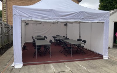 4.5x6m Gazebo, perfect for 30 people gatherings. Glasgow