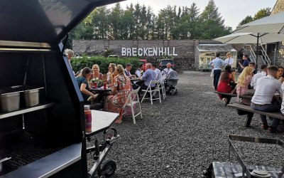 Enjoying the outdoor Sun at a popular wedding venue Breckenhill