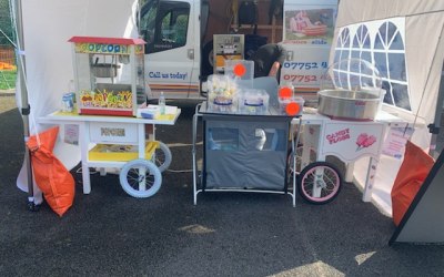 Village fair with Candyfloss, Popcorn, Ice cream and more