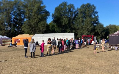 Long queues for the coffee from Rosie at All About Love Festival