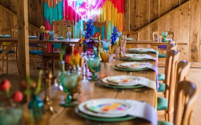 Colourful woodland wedding 