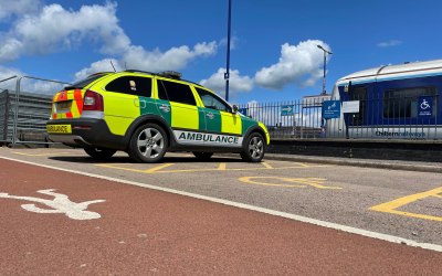 one of our FRVs providing medical support during a train event