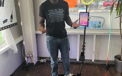 Joint CEO Daryl testing out the product!