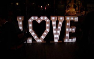 Giant LED LOVE Letters For Hire www.soundofmusicmobiledisco.com