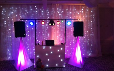 Mobile Disco Wedding DJ Set Up www.soundofmusicmobiledisco.com