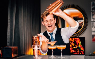 Jack making drinks for a birthday party