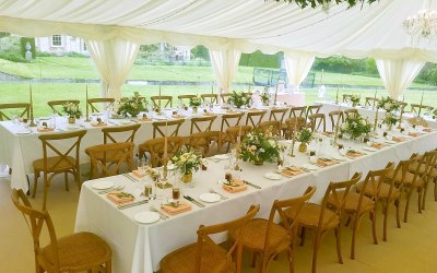 Cross back chairs/fairy lighting 