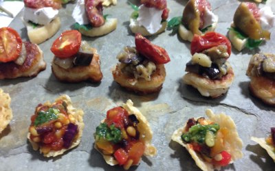 Selection of vegetarian canapés 